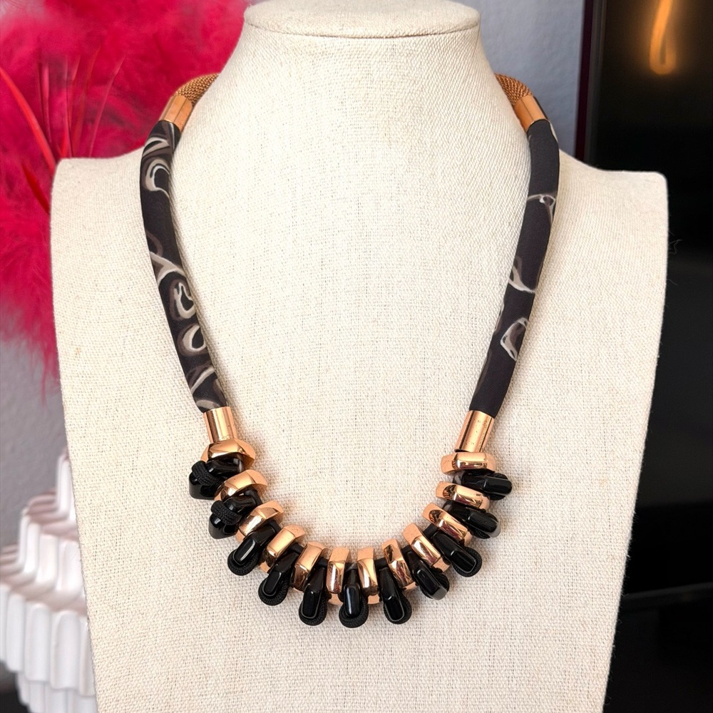 Marc Jacobs Black and Rose Gold Statement Necklace - Picture 5 of 7